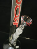 ROOR - 16.5" Straight Bong 18mm Joint & Bowl w/ Red & White Crown Top - Red Label [R031] - $450