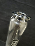 Roor 16.5" Straight Bong 18mm Joint & Crown Top Bowl w/ Ice Pinches & Black Crown Top - Black & White Label [R020] - $480