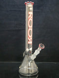 ROOR - 18" Beaker Bong 18mm Joint & Crown Top Bowl w/ Colored Ice Pinches & Crown Top - White & Red Label - [R010] - $700