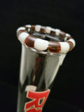 ROOR - 18" Accented Beaker Bong 18mm Joint & Bowl w/ Red & White Ice Pinches & Bowl - [R005] - $680