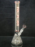 ROOR - 17.5" Beaker Bong 18mm Joint & Crown Top Bowl w/ Colored Ice Pinches - White & Red Label - [R065] - $700