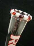ROOR - 17.5" Beaker Bong 18mm Joint & Crown Top Bowl w/ Colored Ice Pinches - White & Red Label - [R065] - $700