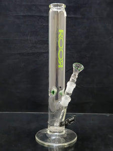 ROOR - 17" Straight Bong 18mm Joint & Bowl w/ Green Ice Pinches & Colored Bowl - Green Label [R034] - $500