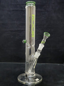 ROOR - 16.5" Straight Bong Green Accents 18mm Joint & Bowl w/ ROOR Millie - Green Label [R033] - $500