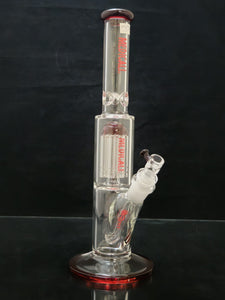 Medicali - 13" Accented Straight Bong w/ Tree Perc - Red (MES7) - $380