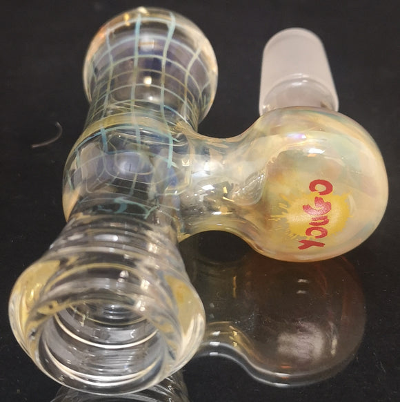 Yougo Boro - 18mm Fumed Dry Ash Catcher - 90 Degree - Red & Yellow Label - $120