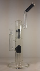 Nice Glass - 19" Stemless Tree Perc to Tree Perc Bong - Black Accents - $179