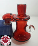 Green Belt Glass - 14mm Full Color Dry Ash Catcher w/ Mushroom Millie - 90 Degree - Red - $210