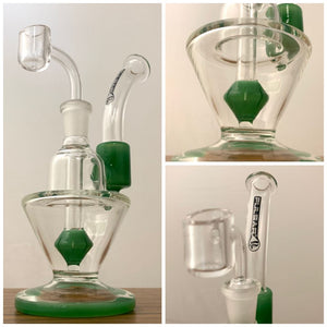 Pulsar Glass - 7.5" Rig w/ Banger - Green - $90