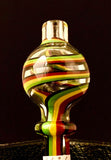 Julio Glass - Worked Long Handle Bubble Carb Cap - Colors Available - $100