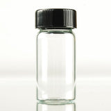 Glass Sample Vial w/ Black Screw Cap (Sizes Available)