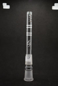 Lysergic Glass - 4 1/4" 18mm to 18mm Colored 180 Grid Clear Sandblasted Downstem - Green & Red - $80