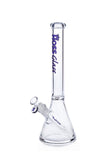HOSS Glass - 14" 7mm Thick Clear Beaker Bong - Colors Available