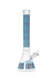 HOSS Glass - 18" Blue Tartan Beaker Bong (Burberry)