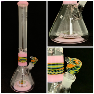 2K Glass - 18.5" Worked Collin Beaker Bong w/ Matching Bowl (2K44) - $800