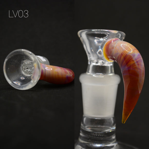 Lysergic Glass - 18mm Partial Accent Bowl (4 Hole) - Red - $80
