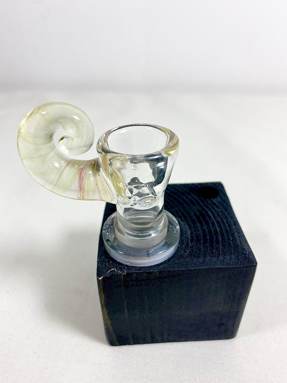 Algore Glass - 18mm Curled Up Horn Bowl (4 Holes) - Clear (AG10) - $75
