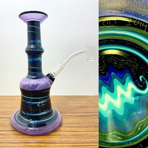 Mike Fro Glass - 8" Worked Mini Beaker Rig 10mm Male Joint - $1300
