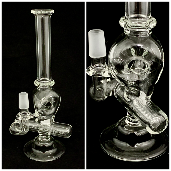 Ben Wilson Glass - 10.5” Clear Inline Rig 18mm Male Joint w/ Free Banger - $350