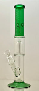 PHX Glass - 14" Straight Bong w/ Dome Perc & Splash Guard - Green - $75