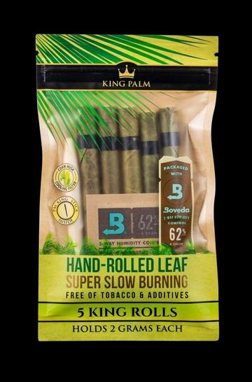 King Palm - Slow Burning Hand Rolled Leaf Wraps - 5 King Rolls