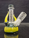 Dan P Glass - 5" Signed Sandblasted Mini Beaker Rig w/ Horns + Free Banger - $600