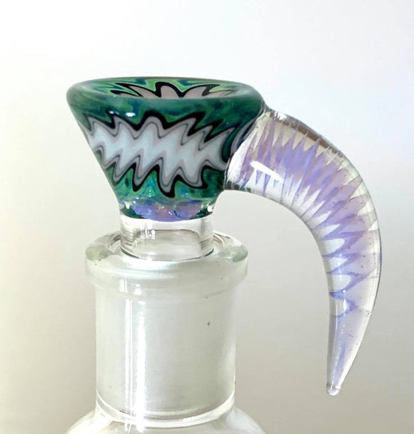 2K Glass Bowls - 18mm Worked Horn Bowl (4 Hole) - Colors Available - $120