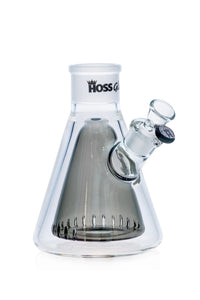 HOSS Glass - Double Wall Beaker Base - Build-a-Bong - H006 - Transparent Black