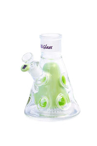 HOSS Glass - Holey Beaker Base - Build-a-Bong - H146 - Milky Green