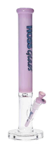 HOSS GLASS - 18" Colored Straight Bong w/ Clear Bottom & Debossed Logo Base - Colors Available