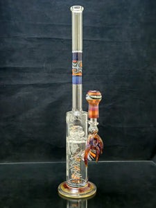 Wicked Sands x Ice Man Collaboration - 19.5" Sandblasted Worked Double Perk w/ Horns (Red & Purple) + Free Banger - $1500