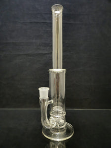 White Tail Glass - 16" Inline to Flat Perc Bong - Clear (WT07) - $300