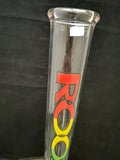 ROOR - 18" Beaker Bong 18mm Joint & Bowl w/ Colored Ice Pinches & Bowl - Rasta Label - [R013] - $500