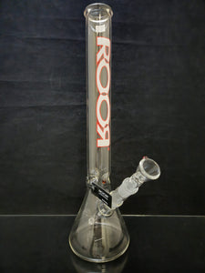 ROOR - 17.5" Beaker Bong 18mm Joint & Bowl w/ Ice Pinches - White & Red Label - [R051]