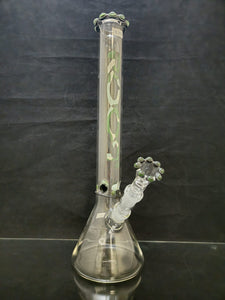 ROOR - 18" Beaker Bong 18mm Joint & Crown Top Bowl w/ Colored Ice Pinches & Crown Top - Camo Label - [R009]