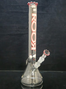 ROOR - 18" Beaker Bong Crown Top - Red & White - [R010] - $699