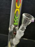 ROOR - 17" Straight Bong 18mm Joint & Bowl w/ Ice Pinches - Rasta Label - [R037] - $380