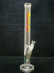 Medicali - 18" Straight Tube Bong w/ Ice Pinches (45mm Tube) - Rasta Logo (MES26) - $299
