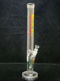 Medicali - 18" Straight Bong w/ Ice Pinches (45mm Tube) - Rasta Label (MES26) - $300