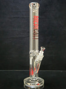 Medicali - 18" 9mm Straight Bong w/ Ice Pinches - Red/Black Label (MES25) - $500