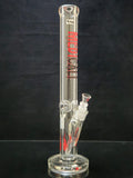 Medicali - 18" Straight Tube Bong w/ Ice Pinches 9MM - Red/Black Logo (MES25) - $499