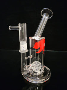 Kush Scientific Nor Cal - 8" Bent Neck Puck Rig w/ Dome - Red Logo (KU02) - $480