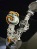 Silika Glass - 7" Worked Recycler Rig w/ Worked Dome [SIR33] - $460