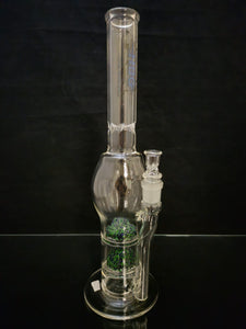 HBG (Home Blown Glass) - 16" Double Fritted Perc Bong - $460