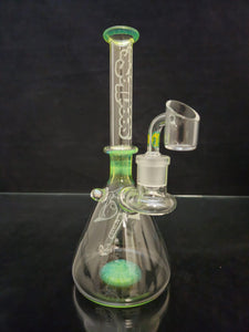 Seedless Glass - 9.5" Beaker Rig w/ Banger & Opal - Slyme Green