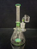 Seedless Glass - 9.5" Beaker Rig w/ Banger & Opal - Slyme Green - $300