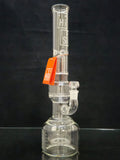 HiSi Glass - 18" Double Geyser Beaker Bong w/ Ice Pinches & Drain Plug [HiSi7]