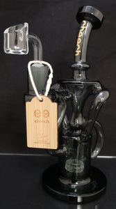 Cheech - 9" Recycler Rig w/ Banger - Transparent Black [CHR49]