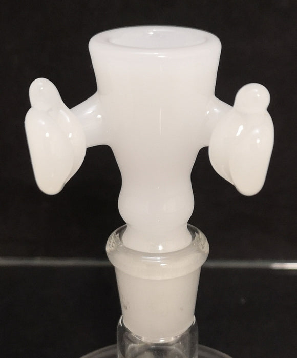 Knock Out (Kirill) Glass - 14mm Full Color Bowl (1 Hole) - White - $100