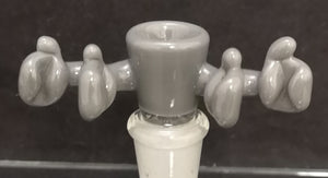 Knock Out (Kirill) Glass - 14mm 4 Arm Full Color Bowl (1 Hole) - Gray - $160